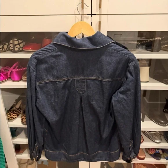 Zimmermann Dark Blue Appliquéd Denim Shirt - Picture 7 of 7